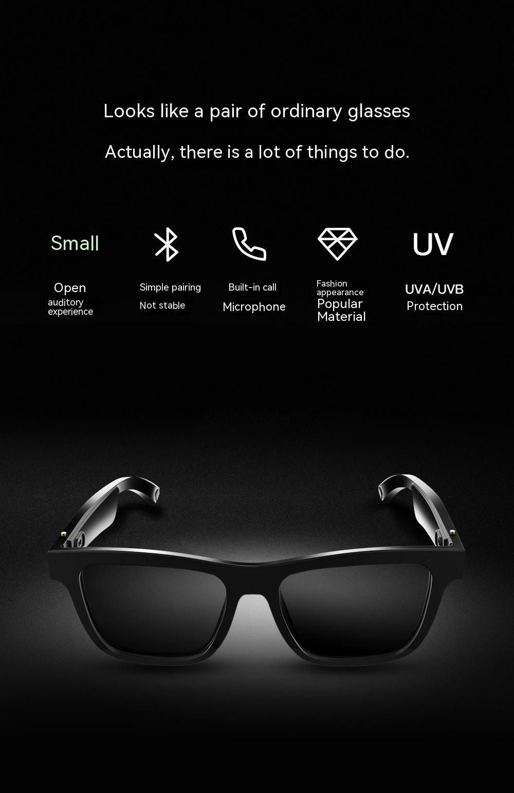 Side view showing speakers on smart sunglasses for men