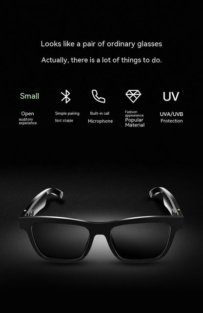 Side view showing speakers on smart sunglasses for men