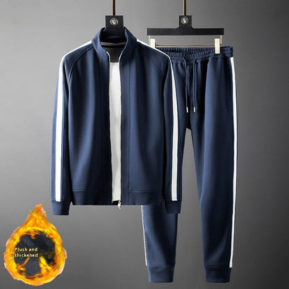 Size chart for men's casual fleece-padded suit, including weight and size recommendations.