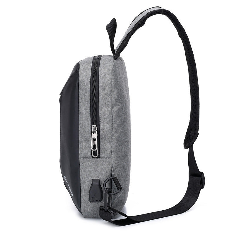 Waterproof gray blue messenger bag for modern men