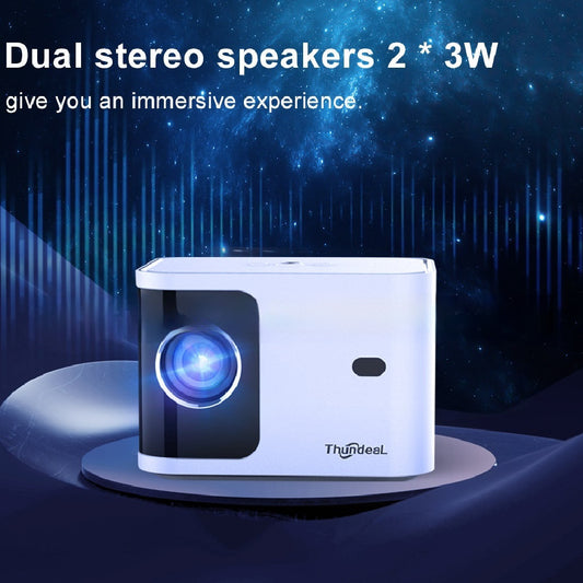High-quality 720p smart projector with wireless 5G WiFi and Bluetooth for seamless connectivity.