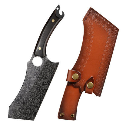 Sleek black titanium ring knife with a modern design and tactical functionality.