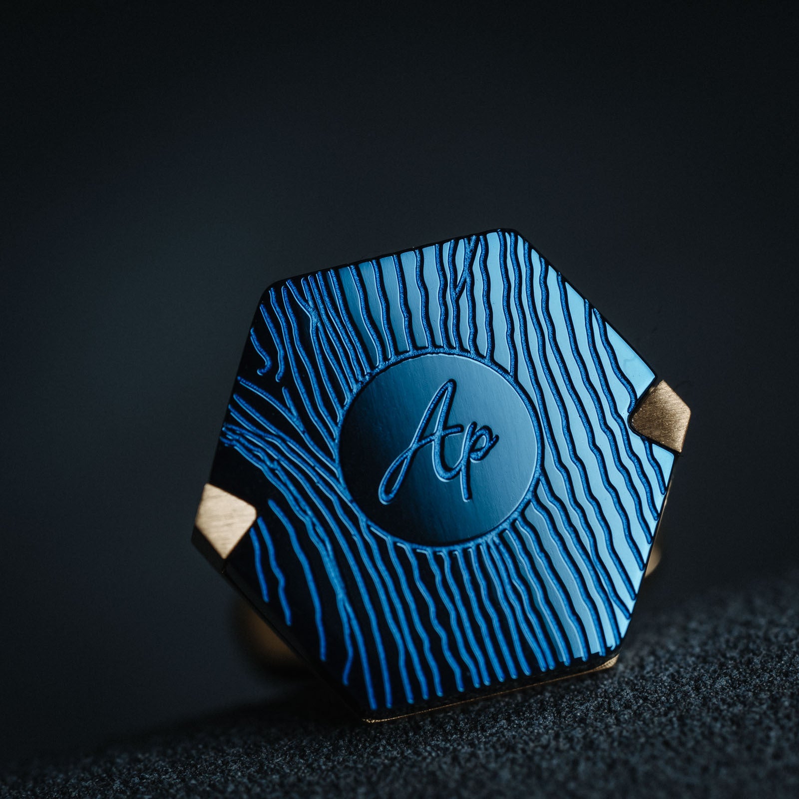 Men’s French Blue Gold Cufflinks Styled with a White Business Shirt