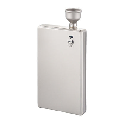 Minimalist Pure Titanium Square Wine Pot with Matching Funnel