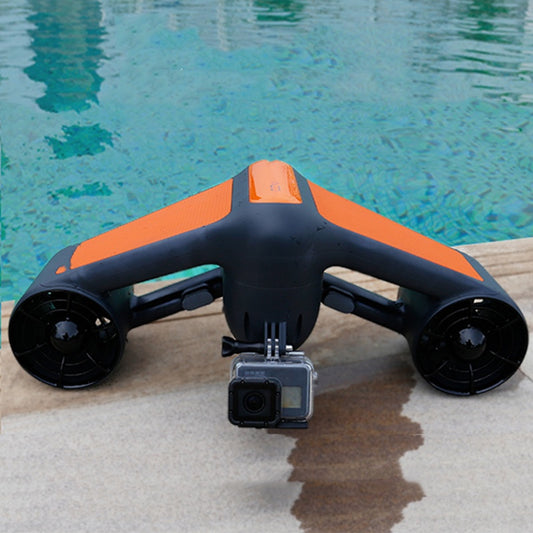 High-performance underwater submersible UAV in white and orange, designed for autonomous deep-sea exploration.