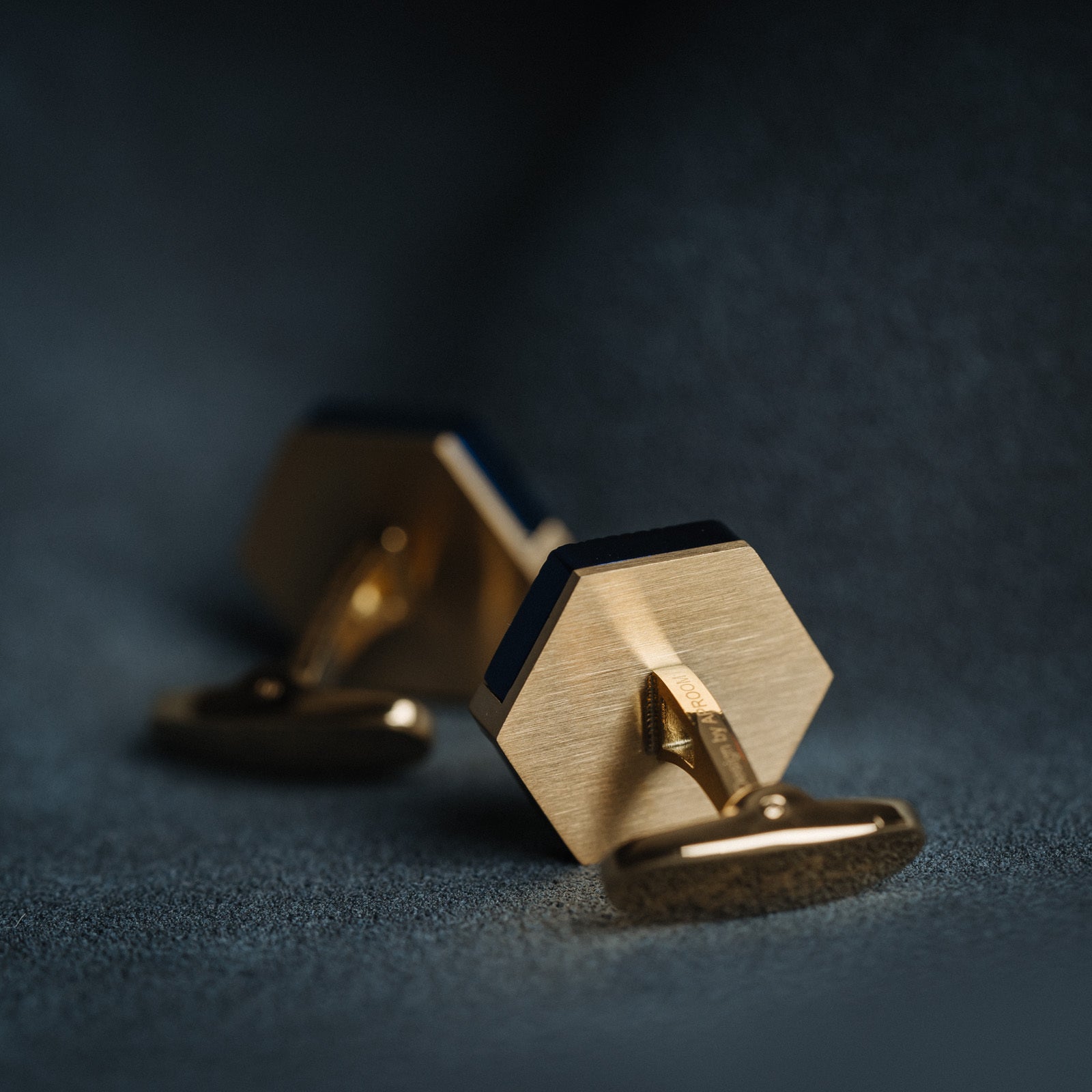 French Blue Gold Cufflinks Worn at a Family Gathering
