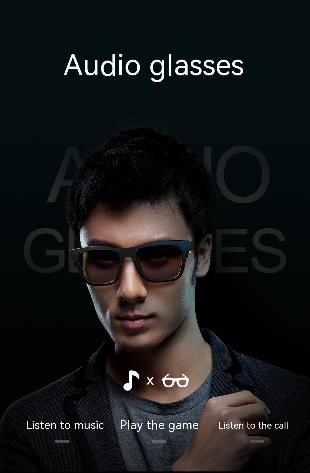 Bluetooth sunglasses in use outdoors with voice command