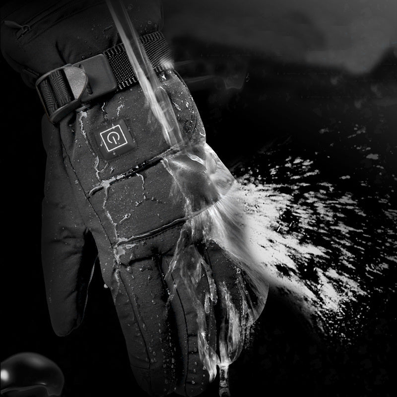 Battery-powered heated gloves with 4000mAh lithium batteries for up to 6 hours of warmth.