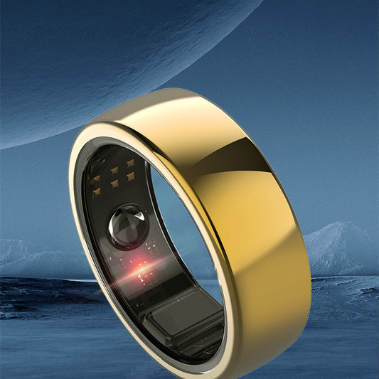 Full View of the X4 Titanium Alloy Smart Ring in Black Finish