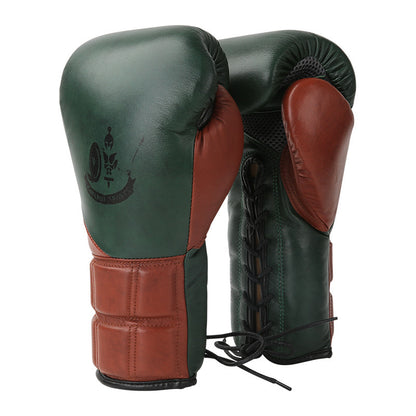 Boxing gloves worn during a shadowboxing or training session