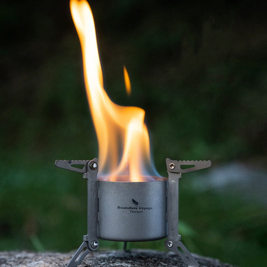 Front view of Pure Titanium Folding Alcohol Stove
